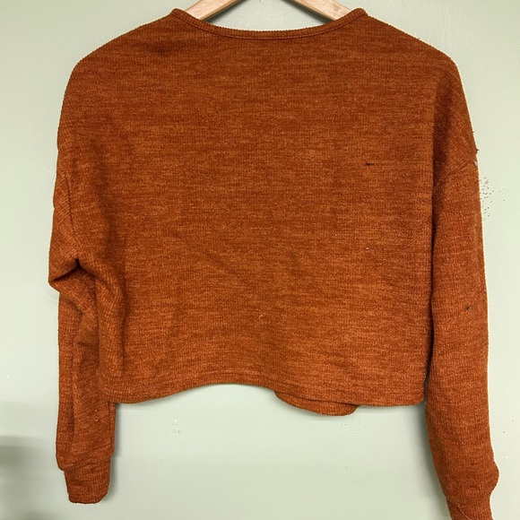 Crop Burnt Orange Sweater - Picture 2 of 3